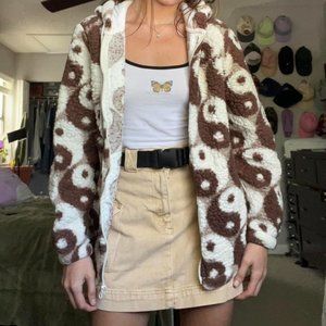 Pacsun Brown Ying Yang Fluffy